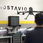 Drone Flying in front of Drone Pilot in Skytech Mostavio