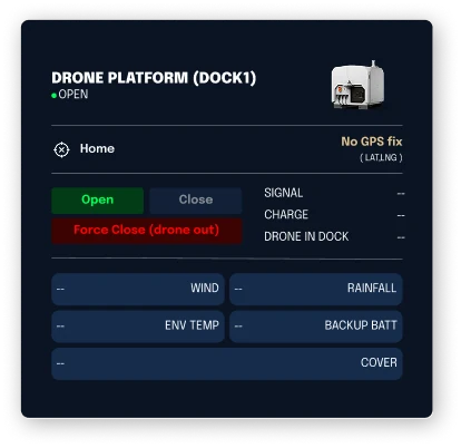 Drone platform dock status